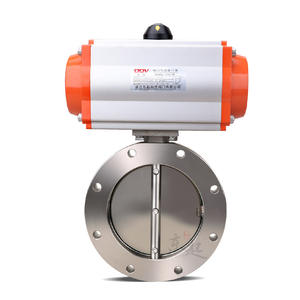 Válvula de Cierre de Vacío de Acero Inoxidable GIQ 304 Tipo Mordaza, Válvula de Mariposa Neumática de Alto Vacío de Acero Fundido sin Fugas - Product Image 1
