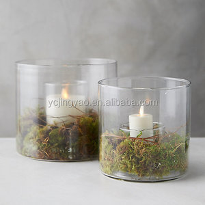 Soplado a mano claro borosilicato doble <span class=keywords><strong>pared</strong></span> cilindro vidrio té luz candelabros - Product Image 5