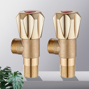 Robinet d'angle Manyo tout en cuivre, filetage mâle 4 points, eau chaude et froide, pour usage domestique, avec clapet anti-retour - Product Image 1