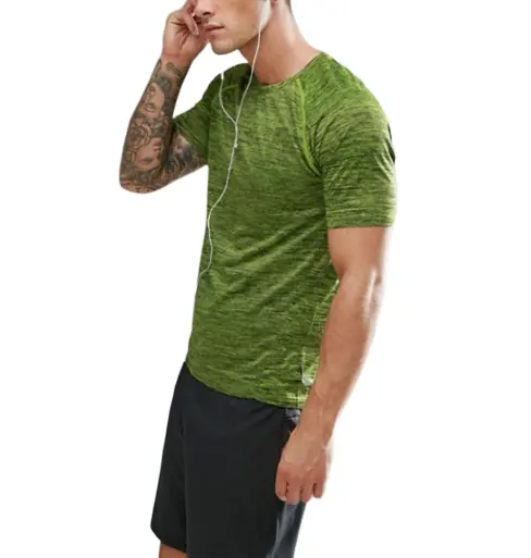 Mens gym fitness dry fit tee blank camicie da allenamento stampate personalizzate all'ingrosso