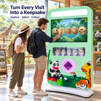 Distributeur automatique de pièces de monnaie souvenirs personnalisées à grand écran de 32 pouces avec acier inoxydable et écran tactile pour musées et parcs d'attractions