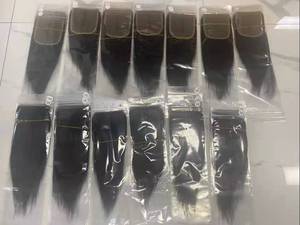 Vente en gros de produits les plus vendus de bonne qualité avec fermeture de qualité 10a 5x5 dentelle fermeture faisceaux de perruque de cheveux humains avec fermeture vendeur - Product Image 5