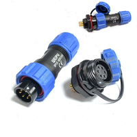 Connecteur Circulaire IP68 SP21, Prise Étanche en Plastique, Adaptateur à Contact Cuivre Mâle et Femelle à 3, 4, 5, 7, 9 Broches Filetées