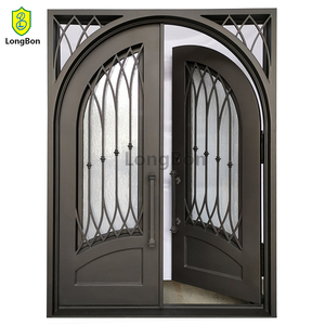 Style Français Antique Double <span class=keywords><strong>Porte</strong></span> En <span class=keywords><strong>Fer</strong></span> Floral Avant Noir En <span class=keywords><strong>Fer</strong></span> <span class=keywords><strong>Forgé</strong></span> Extérieur <span class=keywords><strong>Catalogue</strong></span> Surface Finie Manuel à Vendre - Product Image 3