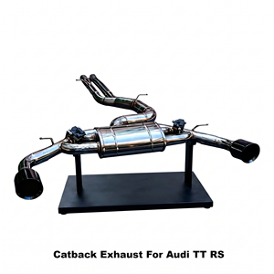 Sistema de escape de acero inoxidable Vortex Performance de salida única con válvula electrónica para Audi TT RS Sport Tuning - Product Image 1