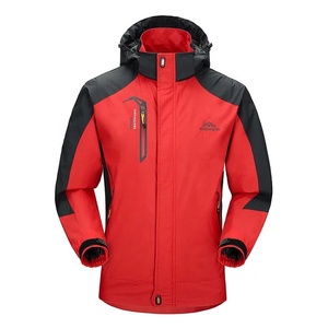 Wholesale Men's Waterproof Outdoor Jackets <strong>Wind</strong> <strong>Breaker</strong> with Woolen Warmth Polyester Zipper Hoodies for Hiking - Product Image 2