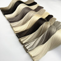 Harga Pabrik 100% Remy Human Hair Extensions Genius Weft Rambut Lembut dan Halus