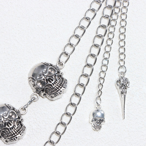 yueli Multi Layered Metal Waist Chain With <b>Skull</b> Motif Tibetan Silver Hip Hop Street Style Jeans Chain Casual Fashion Body Chain - Product Image 3
