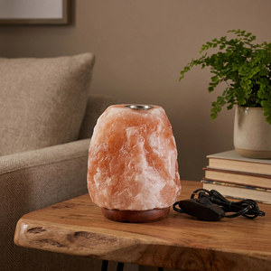 Himalayan Natural Crystal Salt Lamp Household Aroma Therapy Ball Shape Essential Oil-Scented with Beautiful Crystal Glass Vase - Product Image 1