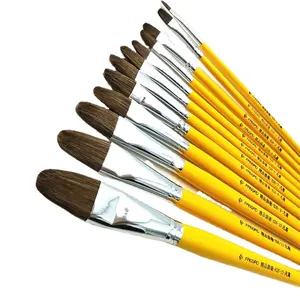 Round washable washable gouache round head bristle bagged oil painting supplies new material brushes