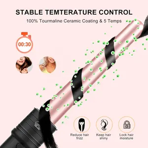 5 in 1 Hair Curling Iron Set Curling Wand Set with Hair Straightener Brush  Instant Heat Up Hair Curler with LCD Display