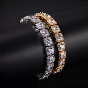 Pulsera DE TENIS personalizada con diamantes completos de Hip Hop, pulsera de plata 925 VVS Iced Out Moissanite Diamond, pulseras chapadas en oro amarillo - Product Image 4