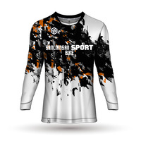 Maillots de vélo de montagne avec impression par sublimation complète, logos, BMX, descente, manches 3/4, chemises de VTT