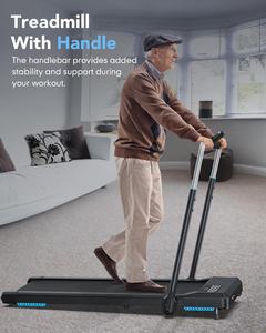 Caminadora Plegable con Inclinación Manual del 10%, Capacidad de 360 lb, Plataforma para Caminar en el Escritorio, <span class=keywords><strong>Manillar</strong></span> Inteligente, 3 en 1, Uso en Casa/Oficina, <span class=keywords><strong>Sin</strong></span> Ensamblaje, Fácil de Usar - Product Image 2