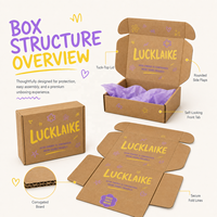 Boîtes en papier kraft avec logo personnalisé, emballages en carton ondulé pour cosmétiques, boîtes d'expédition, emballages en carton ondulé pour soins personnels