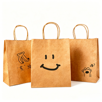 Sac cadeau de luxe en papier kraft biodégradable écologique, style Nouvel An, avec poignée découpée, impression personnalisée de vœux, sac de fête OEM/ODM