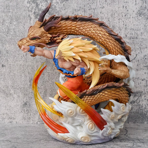 NUEVA Figura de PVC Personalizada de 30 cm de Alta Calidad, Son Goku Super Saiyan DBZ, Forma de Goku Explosión, Dragón Dorado y Nube - Product Image 2