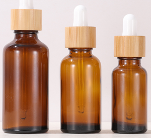Essential Oil Packaging 5ml 10ml 15ml 20ml 30ml 50ml100ml Clear Green Blue Amber <b>Glass</b> <b>Dropper</b> <b>Bottle</b> With Bamboo Cap - Product Image 6