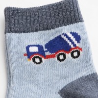 Chaussettes mi-mollet pour tout-petits garçons en coton doux, motif dessin animé camion et pelle, usage quotidien, chaussettes pour enfants, logo personnalisé