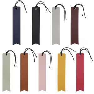 Customizable PU Leather Bookmarks with Bamboo Long Strip & Page Corner for Library Students Book Reading Promotions Custom Logo