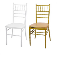 Chaise Chiavari en aluminium argenté élégante et empilable pour mariage, fête, événement, banquet – Vente en gros