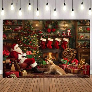 Festa di promozione tema di natale sfondo Banner di capodanno appendere fondali di natale decorazione - Product Image 2