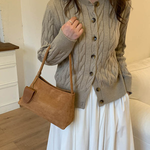 Nouveau Sac à Bandoulière Femme en Faux Daim Doux Imprimé Léopard Couleur Unie Style Vintage – Sac à Main Tendance pour le Travail - Product Image 3