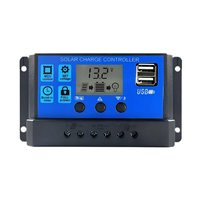 Controlador de Carga de Silicio Monocristalino PWM de 12V/24V 20A para Baterías de Plomo-Ácido y GEL con Pantalla LCD, Salida USB Dual y Montaje BIPV