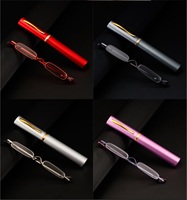 Lunettes de lecture fines et miniatures avec étui, charnières à ressort, métal, unisexe, verres bleus dorés 1.0 1.5 2.0 2.5 3.0 4.0