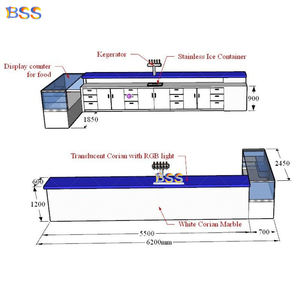 Comptoir de <span class=keywords><strong>bar</strong></span> en marbre transparent Comptoir de <span class=keywords><strong>bar</strong></span> personnalisé Club Discothèque - Product Image 3
