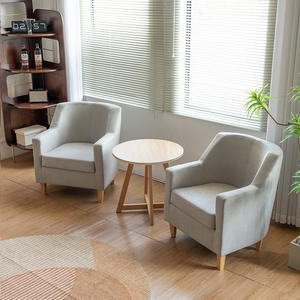 Set Divano Convertibile Moderno a Due Posti con Tavolino da Caffè, <span class=keywords><strong>Design</strong></span> a L, Gambe in Legno, Rivestimento in Peluche per <span class=keywords><strong>Soggiorno</strong></span>, Stile Nordico per Piccoli Appartamenti - Product Image 5