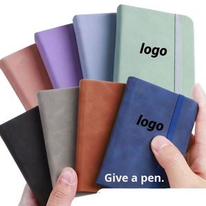Carnet de notes/agenda A7 personnalisé avec logo promotionnel, portable, en cuir épais, imperméable, écologique, toucher doux - Product Image 1