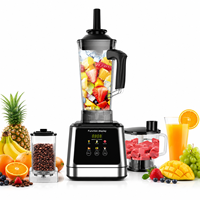 Multifunctionele 3-in-1 blender met molen, voedselprocessor, digitale touchscreen, 6 programma's, heavy-duty voor thuis en professionele keukens