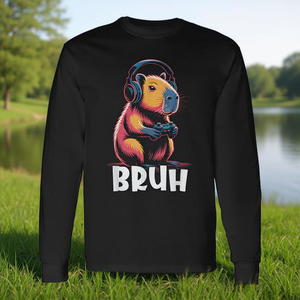 Maglietta a maniche lunghe Capybara per bambini, maglia da gaming con stampa digitale e girocollo - Product Image 3