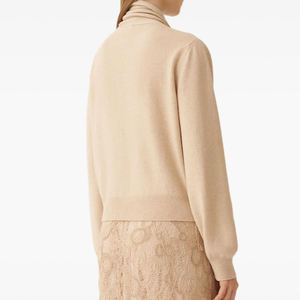 Maglioncino a maniche lunghe drappeggiato Beige nuovo personalizzato <span class=keywords><strong>da</strong></span> <span class=keywords><strong>donna</strong></span> Wisrise elegante per la <span class=keywords><strong>sera</strong></span> in ufficio - Product Image 2