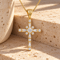 Collier croix ARNAN pour femme, pendentif géométrique en cuivre entièrement pavé, bijoux superposés d'inspiration française, vente en gros, cadeaux d'anniversaire