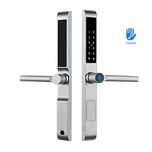 Cerradura de puerta corredera de aluminio impermeable TTlock APP Smartlock Cerradura de puerta con huella dactilar Cerradura de huella dactilar para exteriores