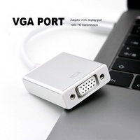 Adaptor VGA Tipe-C Aluminium Alloy OEM Pabrik, Output HDTV 1080P 4K, Pelindung Kabel PVC, Konverter untuk Komputer dan Proyektor