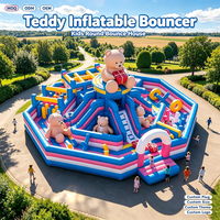 Château gonflable avec toboggan et trampoline pour enfants, idéal pour les événements extérieurs et la location commerciale – Direct Usine