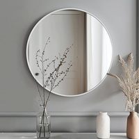Miroir de courtoisie décoratif pour mur de douche en métal noir et or simple de 24 pouces en verre trempé avec design moderne en alliage d'aluminium