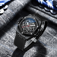 Jam Tangan Mekanik Berongga Berkualitas Tinggi dengan Tali Silikon, Jam Tangan Otomatis Pria Mewah, Stylish, Trendi, dan Tahan Air