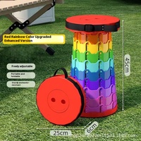 Tabouret portable pliable et extensible pour l'extérieur, design moderne, chaise de voyage en plastique épaissie, chaise de pêche de levage