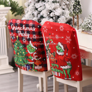 Caliente regalos de Navidad <span class=keywords><strong>Grinch</strong></span> muñeca silla cubierta Monster Green Jay Silla de comedor cubierta de dibujos animados silla <span class=keywords><strong>gorra</strong></span> - Product Image 3