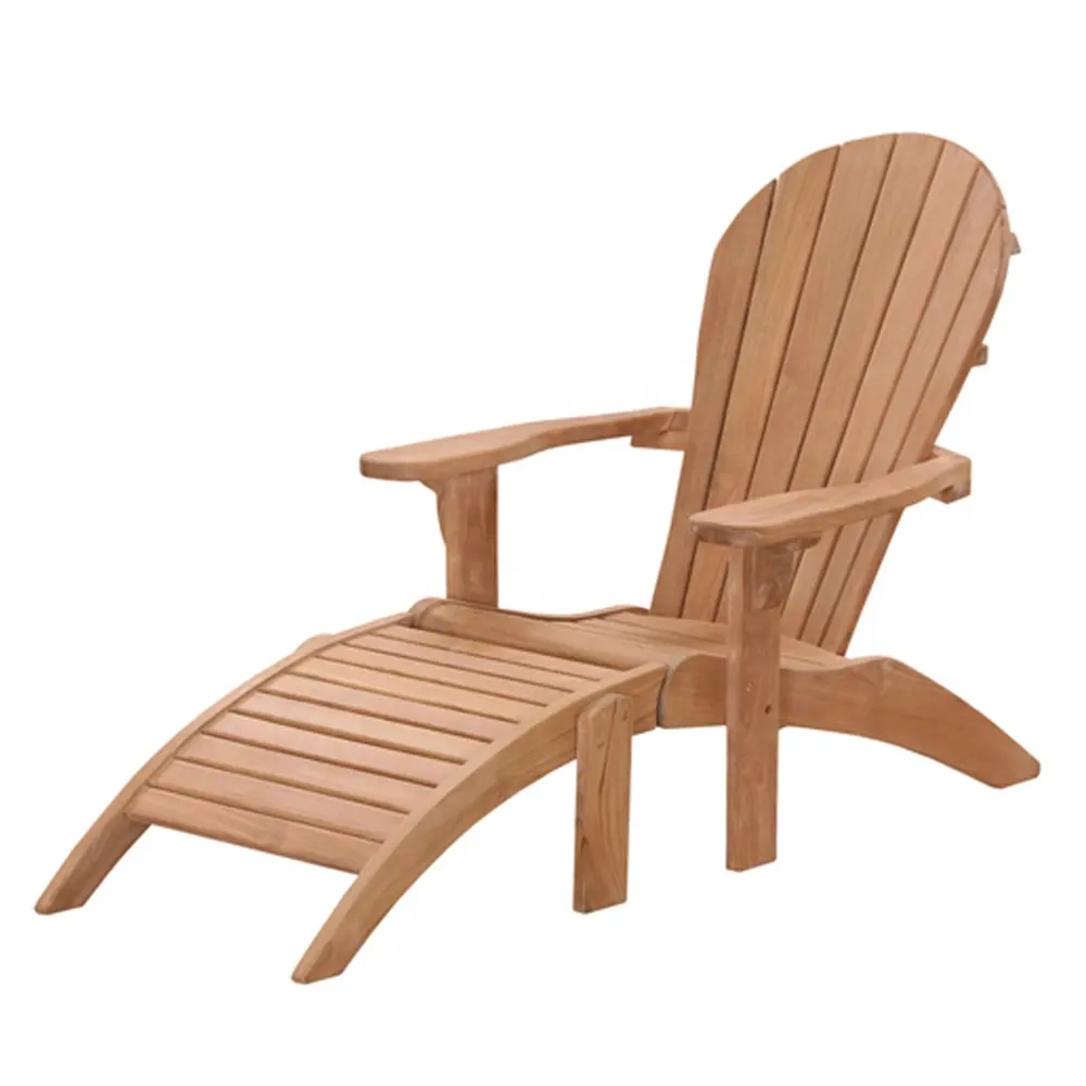 Chaises longues Adirondack en bois de teck de luxe modernes meubles de patio de jardin extérieurs durables pour la plage piscine hôtel villa indonésie