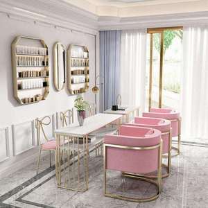 Table de manucure professionnelle pour salon de beauté, avec tiroir de rangement et tabouret confortable pour salon de beauté - Product Image 3