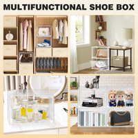 Boîte de rangement pour chaussures DAYOOH de haute qualité, grande, transparente, en plastique, empilable, pliable, avec ouverture frontale
