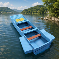 Bateaux de pêche portables en PE, pliables, segmentés, à assembler facilement, bateaux en plastique transportables pour la pêche côtière