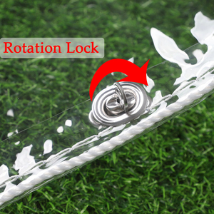 Bâche extérieure en vinyle transparent avec fermeture à glissière Patio <span class=keywords><strong>Pergola</strong></span> Bâche Rideau avec verrouillage torsadé <span class=keywords><strong>Toile</strong></span> transparente robuste - Product Image 2