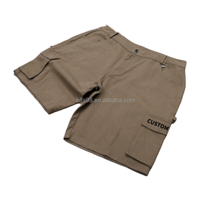 Shorts de sport d'été pour hommes avec fermeture éclair, décontractés, en coton, multi-poches, coupe ample, style formel - Product Image 4