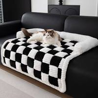Tapis de couchage pour animaux de compagnie en flanelle, lit pour chat personnalisable, coussins de canapé épais pour l'hiver, lavables